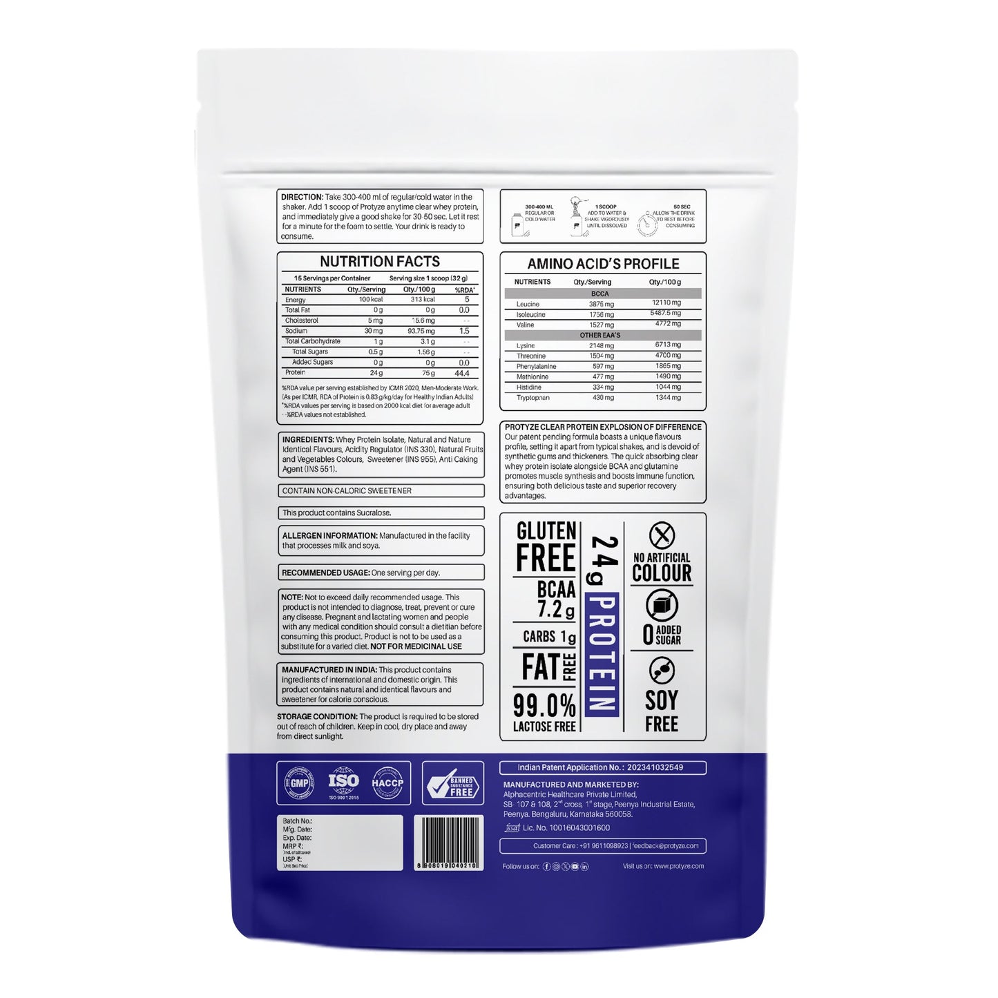 Anytime Clear Whey Protein Isolate, Blueberry Crush + Tritan Shaker with Breaker Ball.