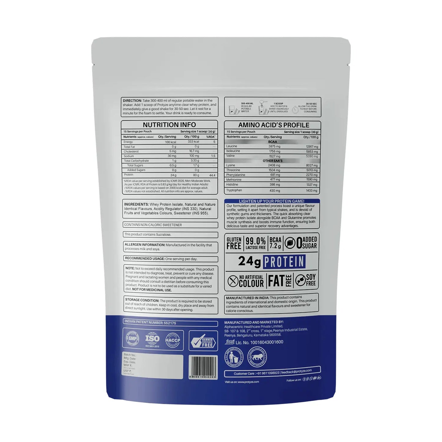 Anytime Clear Whey Protein Isolate, Blueberry Crush 15 Servings
