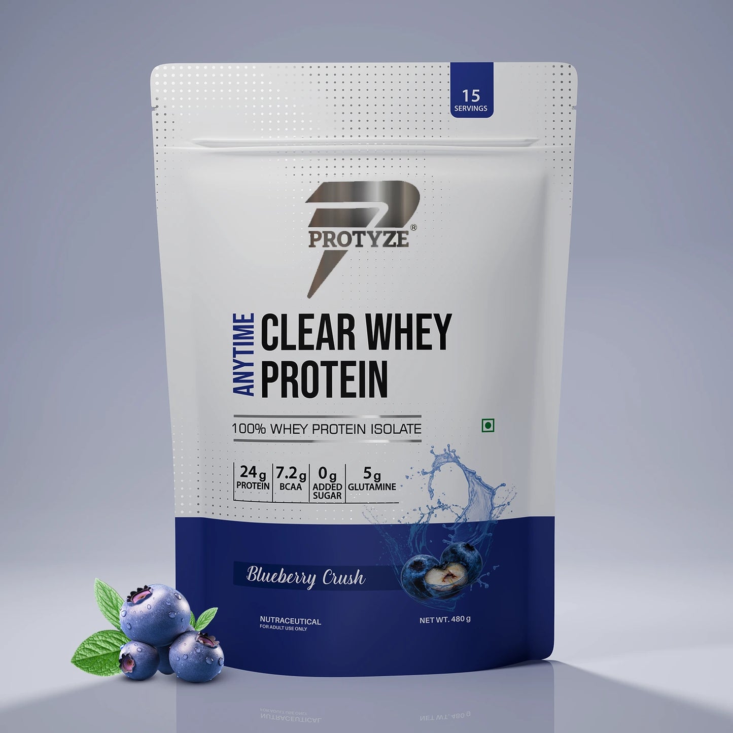 Anytime Clear Whey Protein, Blueberry Crush 15 Servings
