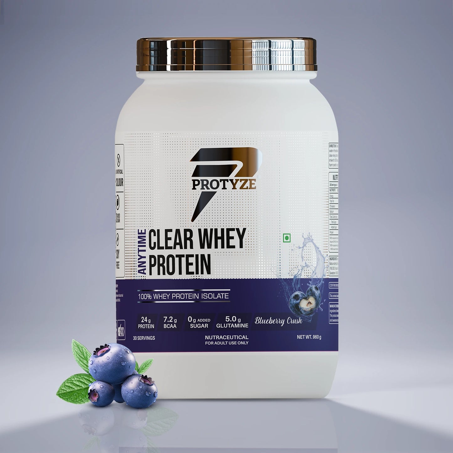 Anytime Clear Whey Protein, Blueberry Crush (30 Servings)