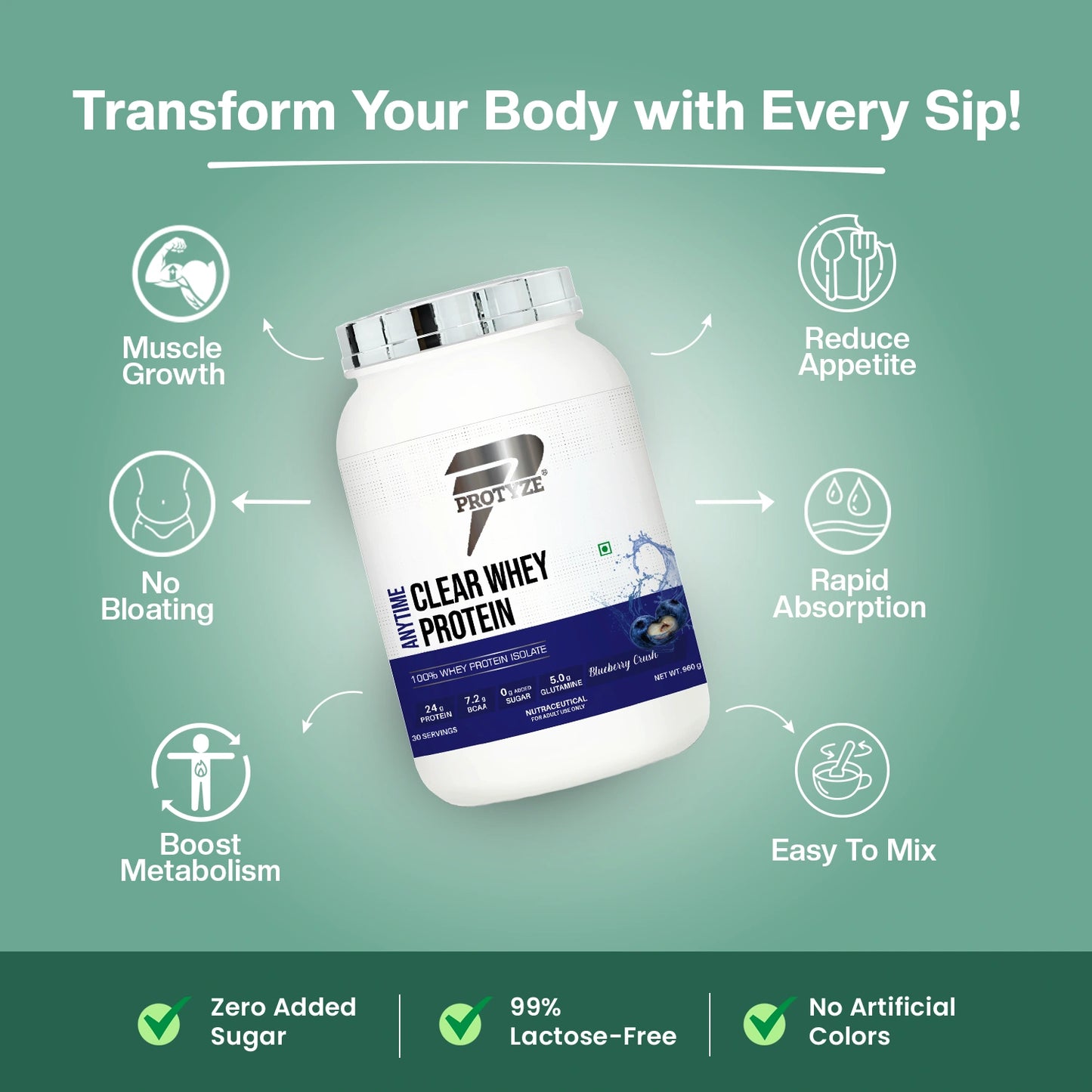 Protyze Clear Whey Jumbo - (1Anytime Jar + 2Nitro Pouch's + 1Diet Pouch + Shaker & T-Shirt Combo)