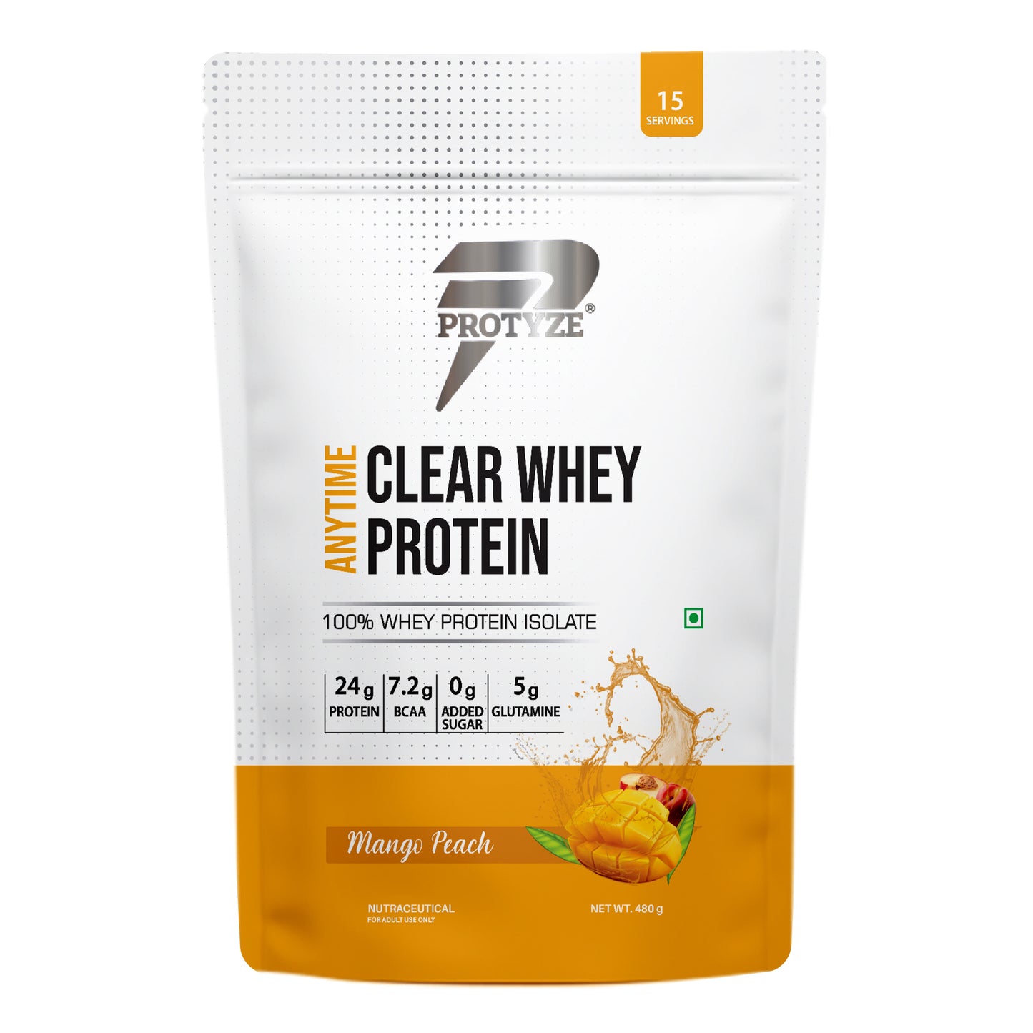 Anytime Clear Whey Protein Isolate, Mango Peach 15 Servings