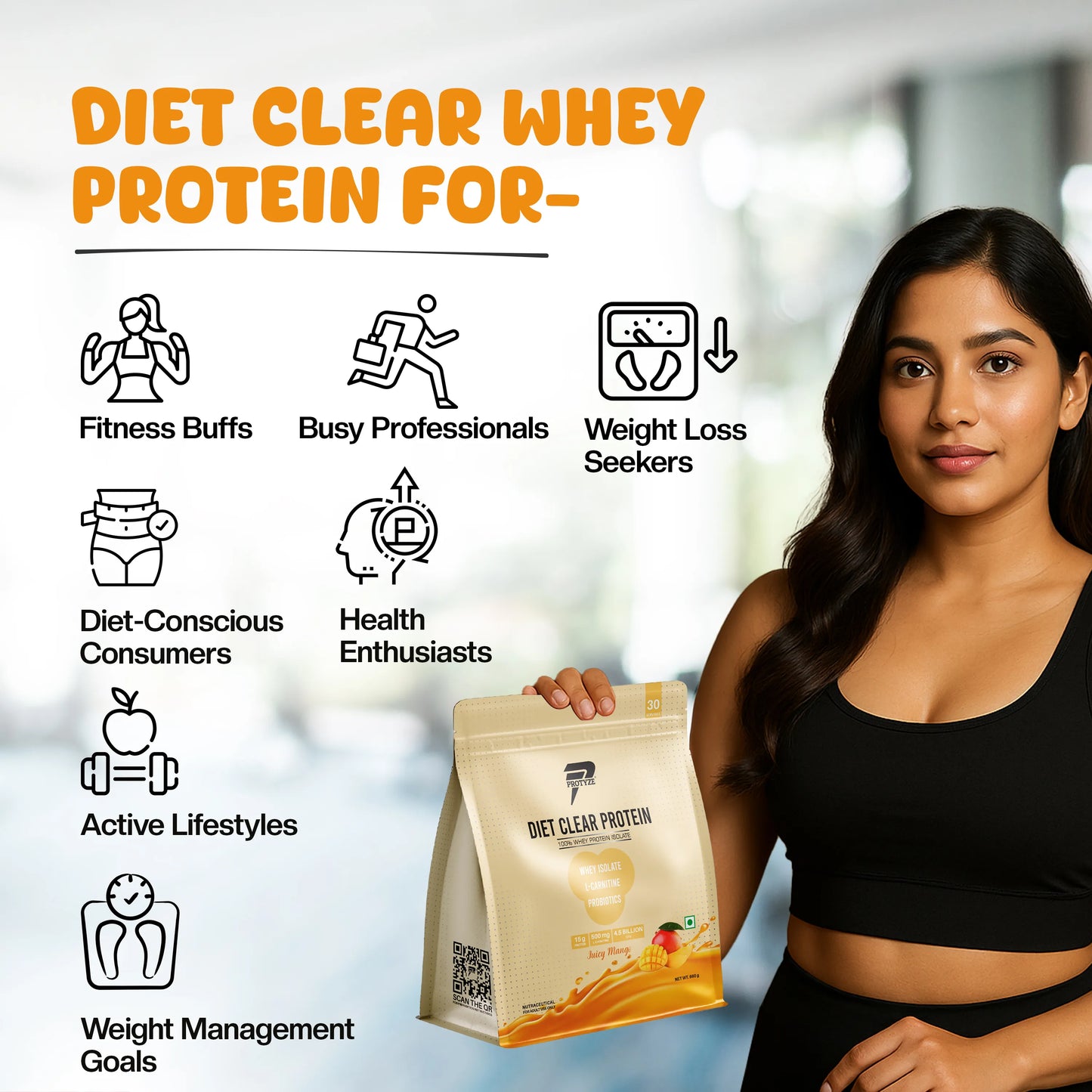 Diet Clear Protein, Juicy Mango (30 Serving Pouch)