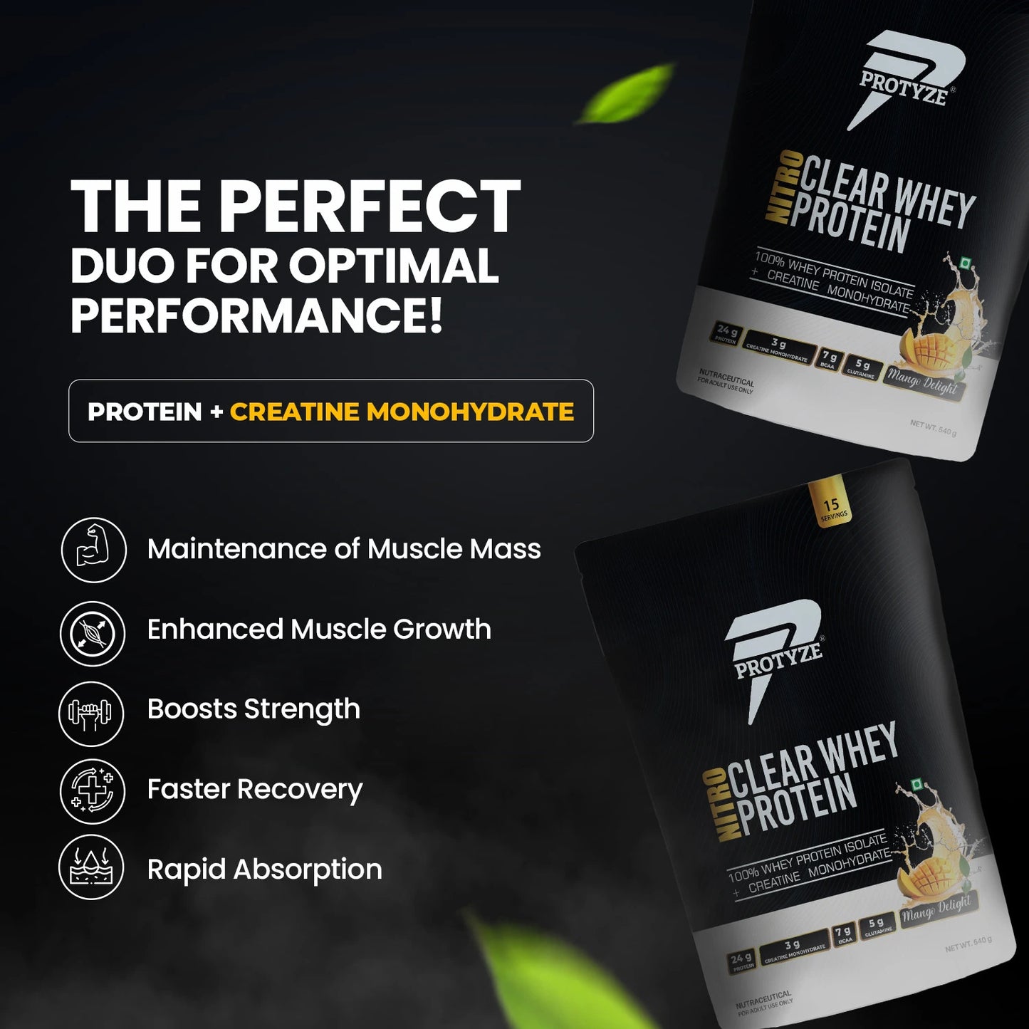 Protyze Clear Whey Isolate Nitro Combo - Nitro 13 Servings 2 Pouches + Shaker & T-Shirt Combo