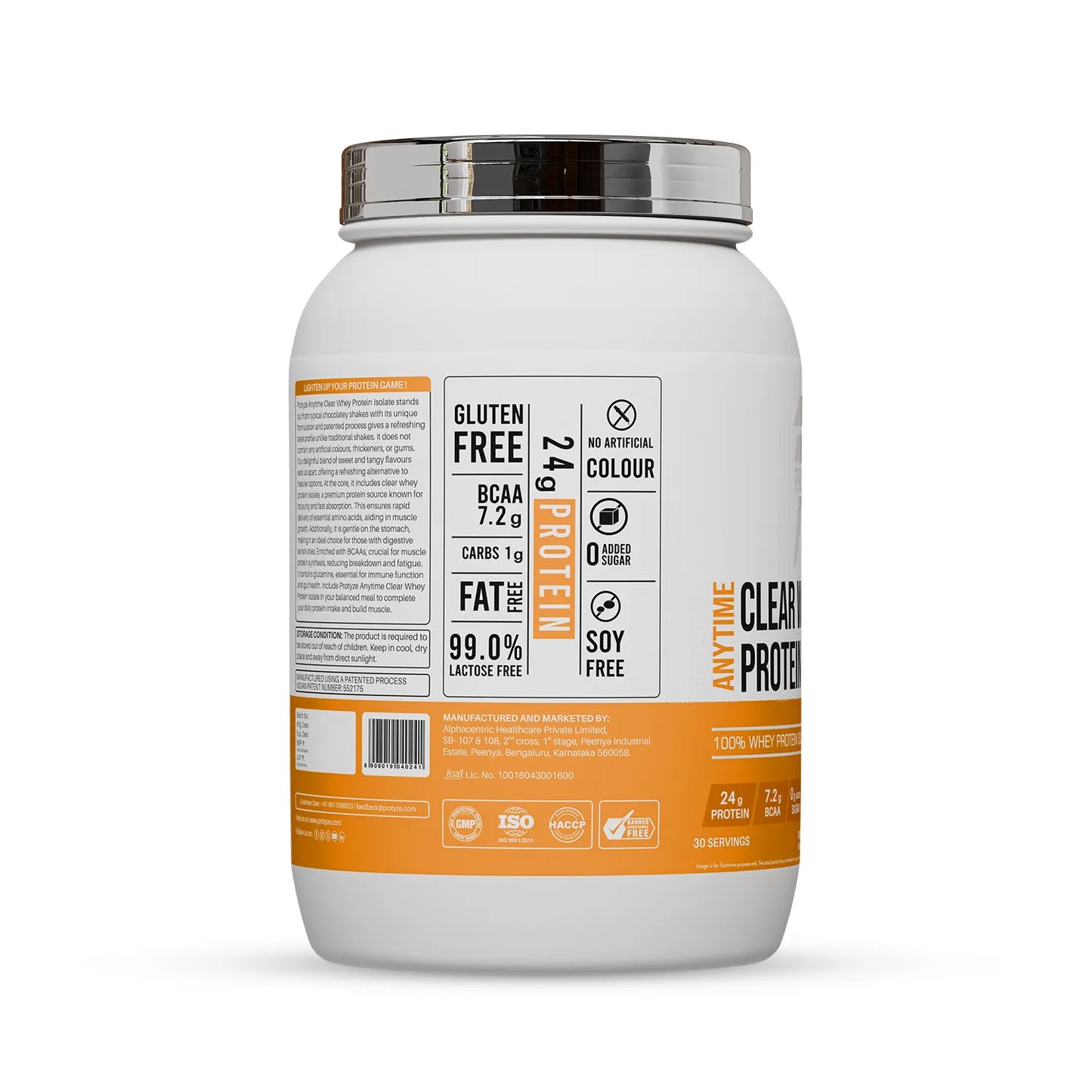 Anytime Clear Whey Protein Isolate, Mango Peach (30 Servings)