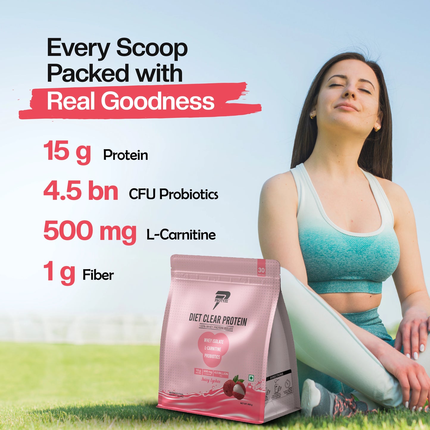 Protyze Clear Protein Diet 30 Serving Pouch + Hydra Assorted Pack Of 6 + Shaker Combo
