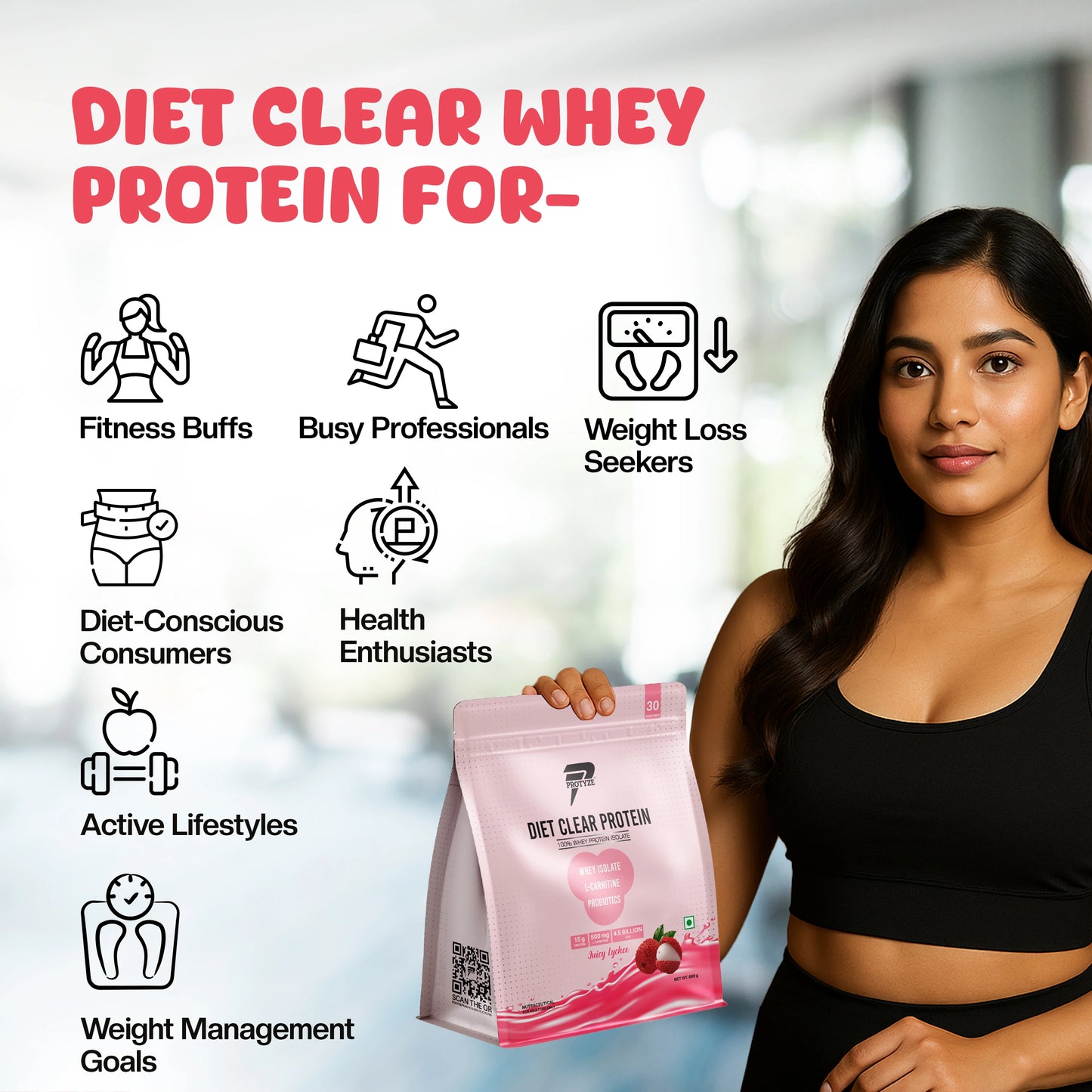 Protyze Clear Protein Diet 30 Serving Pouch + Hydra Assorted Pack Of 6 + Shaker Combo