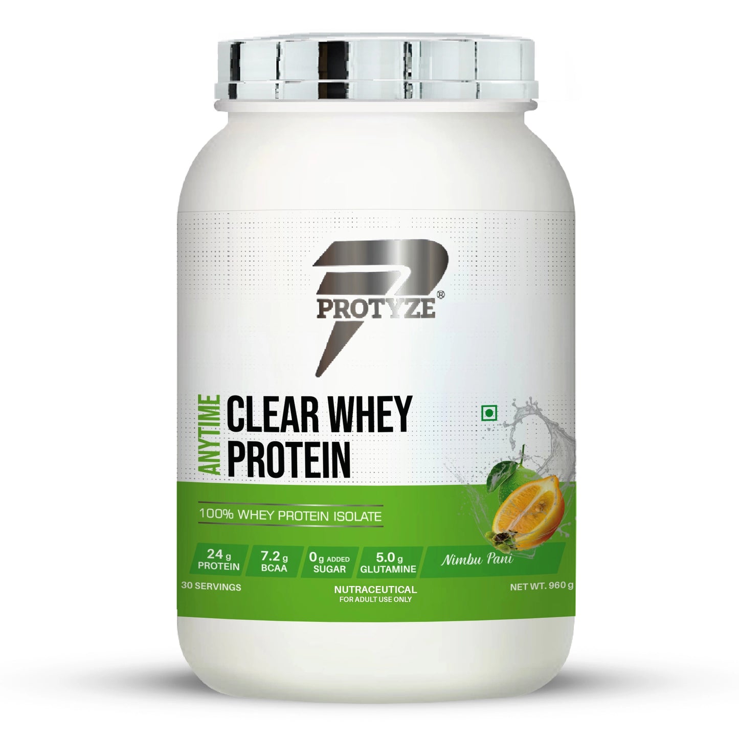 Anytime Clear Whey Protein Isolate, Nimbu Pani (30 Servings)