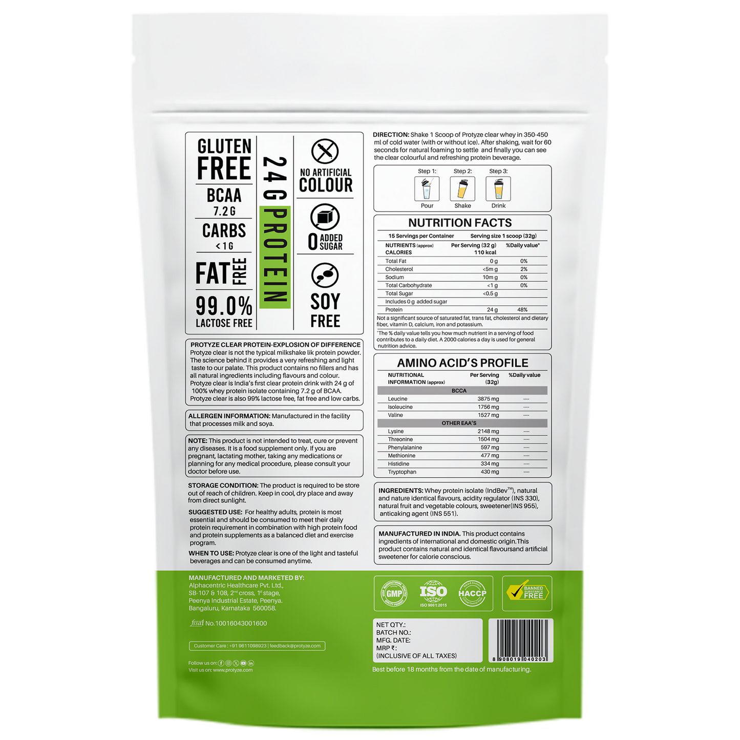 Anytime Clear Whey Protein Isolate, Nimbu Pani + Tritan Shaker with Breaker Ball.