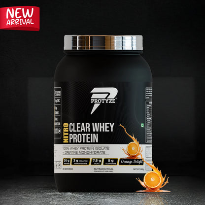 Nitro Clear Whey Protein Isolate, Orange Delight 26 Servings Jar