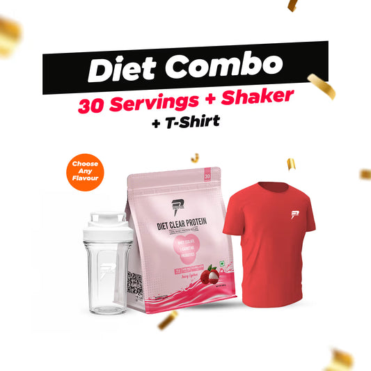 Protyze Clear Protein Diet 30 Serving Pouch + Shaker & T-Shirt Combo