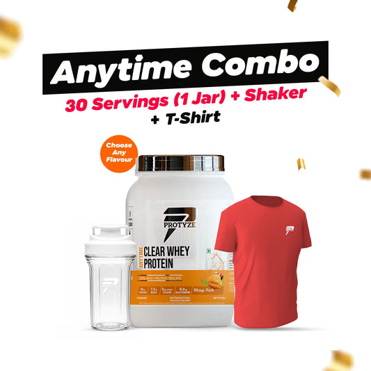 Protyze Clear Whey Isolate Anytime Jar + Shaker & T-Shirt Combo