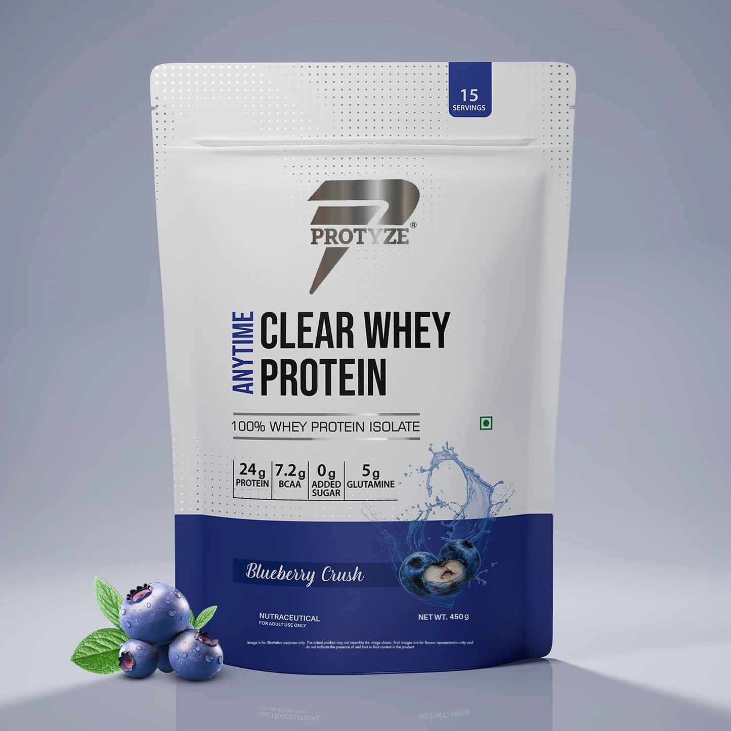 Anytime Clear Whey Protein Isolate, Blueberry Crush 15 Servings
