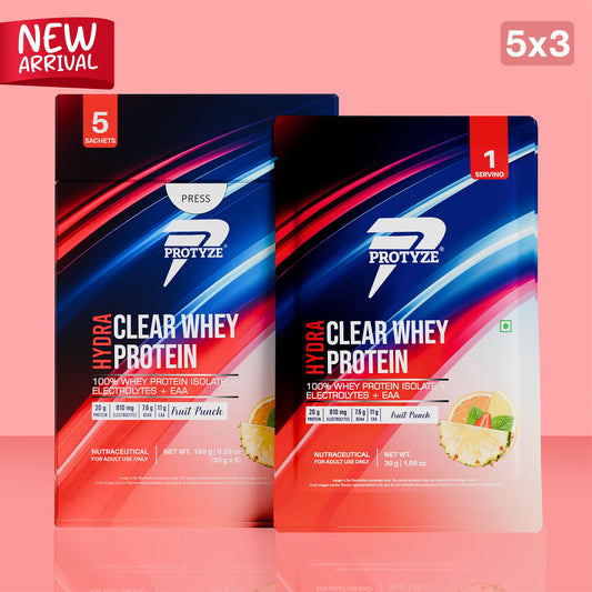 Hydra Clear Whey Protein, Fruit Punch ( Pack of 15 Sachets )
