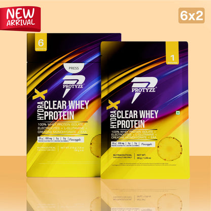 Hydra-X Clear Whey Protein, Pineapple ( Pack of 12 Sachets )