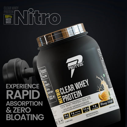 Nitro Clear Whey Protein Isolate, Mango Delight 26 Servings Jar