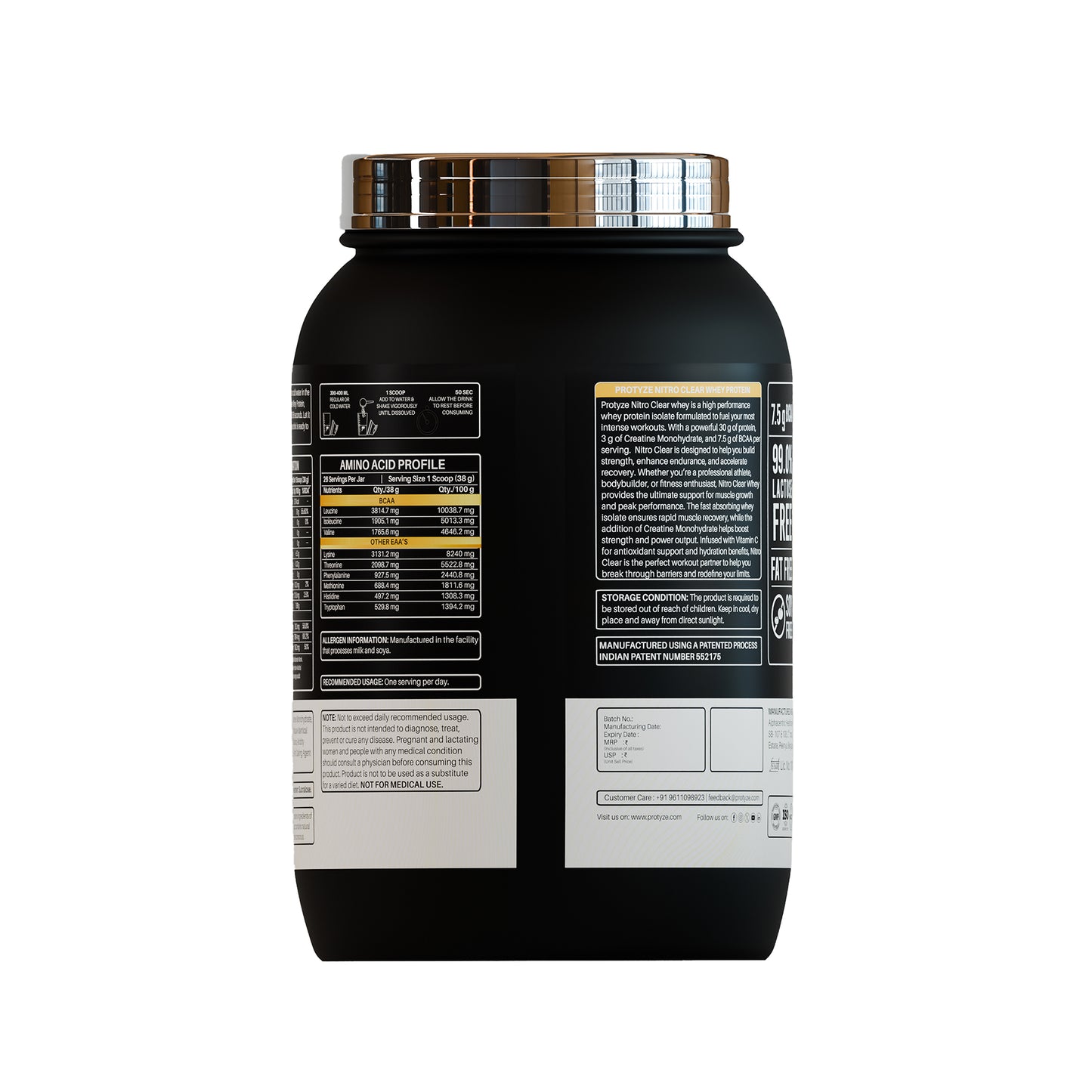 Nitro Clear Whey Protein Isolate, Mango Delight 26 Servings Jar