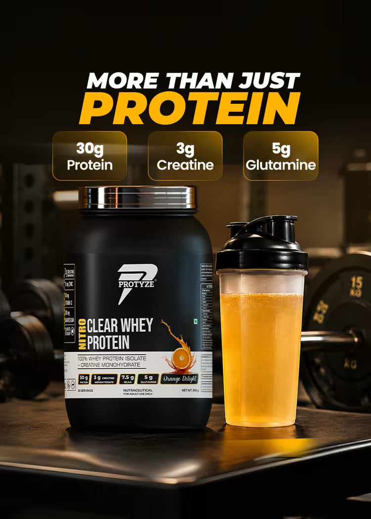 Clear protein with creatine monohydrate for muscle repair and recovery