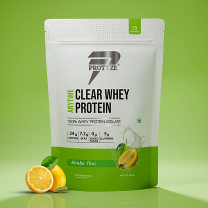 Anytime Clear Whey Protein Isolate, Nimbu Pani 15 Servings