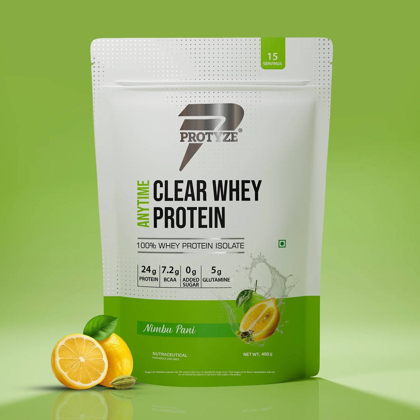 Anytime Clear Whey Protein Isolate, Nimbu Pani 15 Servings