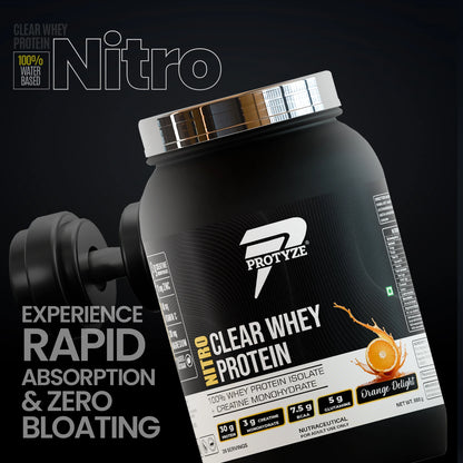 Nitro Clear Whey Protein Isolate, Orange Delight 26 Servings Jar