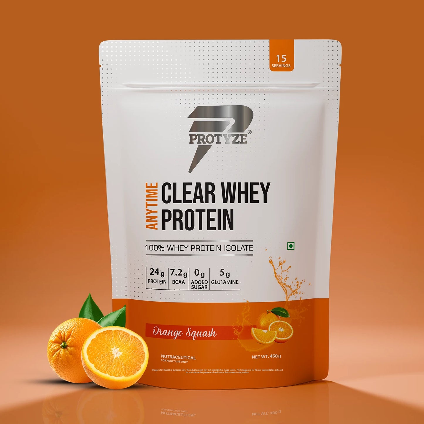 Anytime Clear Whey Protein Isolate, Orange Squash 15 Servings