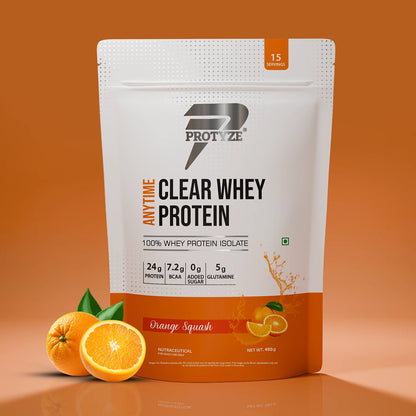 Anytime Clear Whey Protein Isolate, Orange Squash 15 Servings