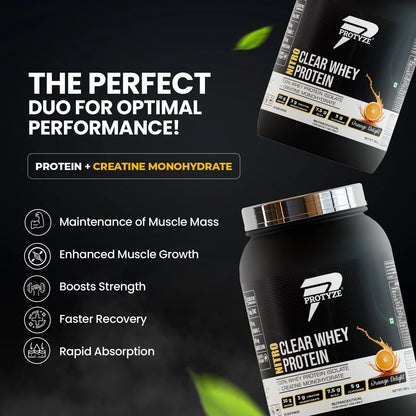 Nitro Clear Whey Protein Isolate, Orange Delight 26 Servings Jar