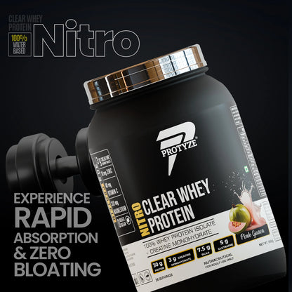 Nitro Clear Whey Protein Isolate, Pink Guava 26 Servings Jar