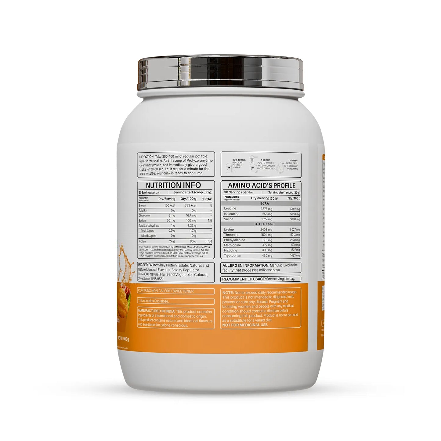 Anytime Clear Whey Protein Isolate, Mango Peach (30 Servings)