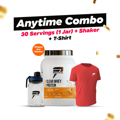 Protyze Clear Whey Isolate Anytime Jar + Shaker & T-Shirt Combo