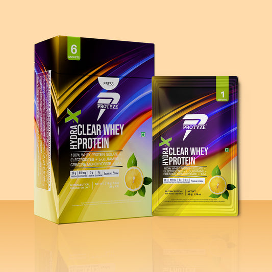 Hydra-X Clear Whey Protein, Lemon Lime ( Pack of 12 Sachets )