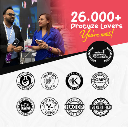 Protyze Clear Protein Diet 30 Serving Pouch + Hydra Assorted Pack Of 6 + Shaker Combo