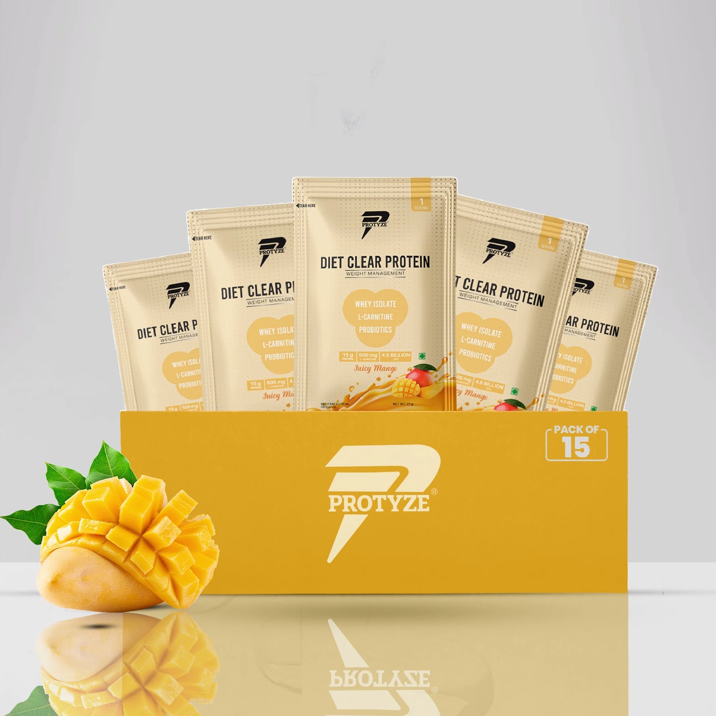 Diet Clear Protein, Juicy Mango (Pack of 15 Sachets)